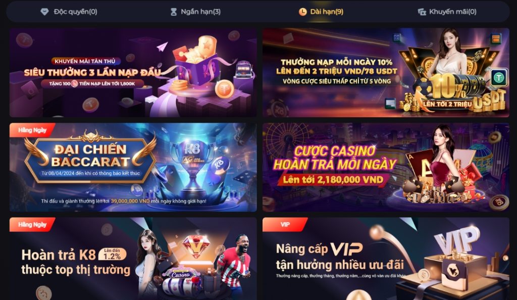 Khuyến mãi K8 hấp dẫn dành cho hội viên của mình